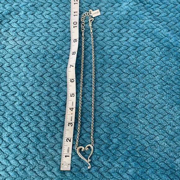 Brighton Adore Me Tuscan Open Heart Silver Necklace NWT Storage Bag - Picture 6 of 9